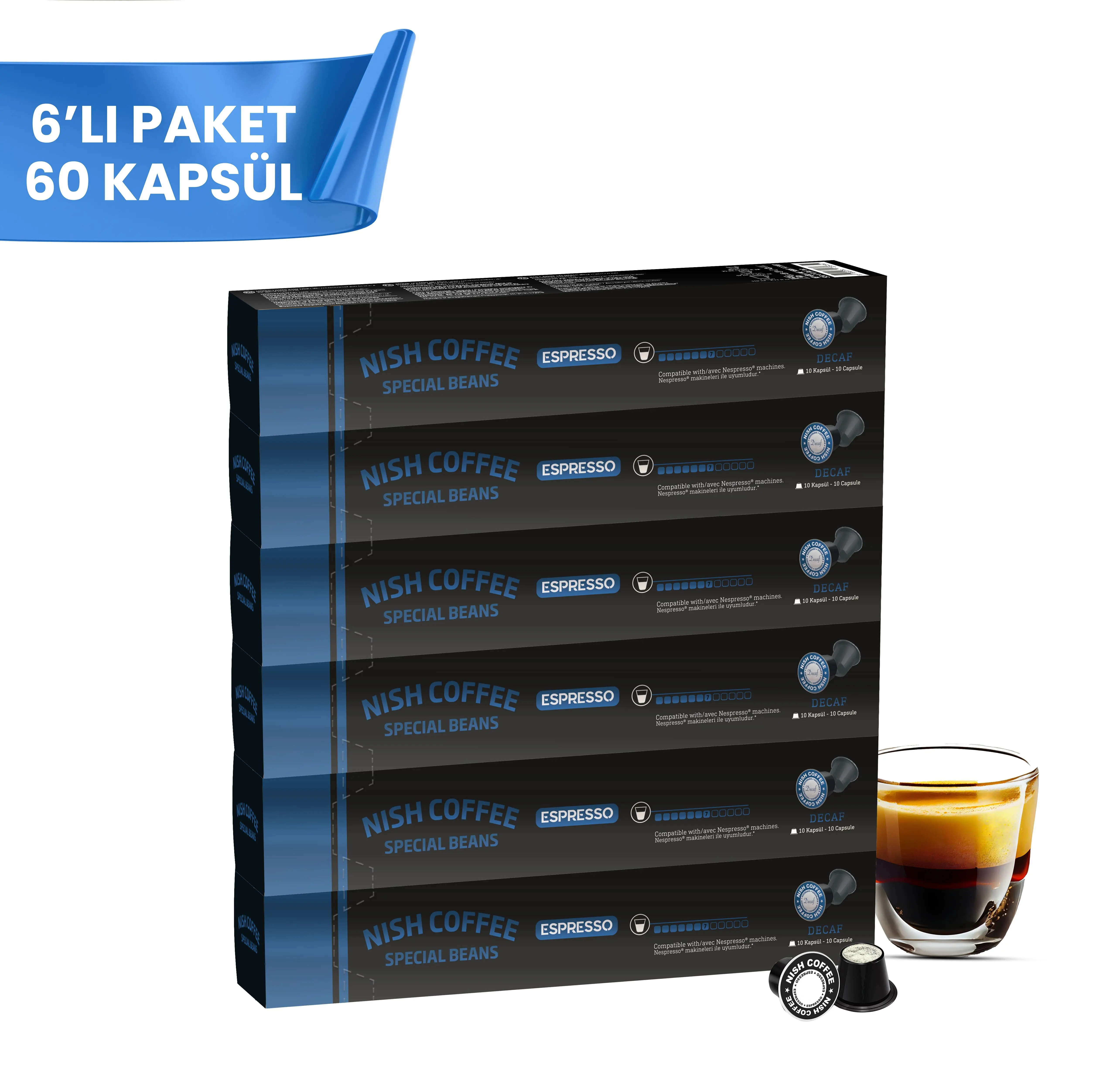 Фото Набор кофе в капсулах для кофемашин Nespresso Nish Decafeinatto 6x10 шт. №1
