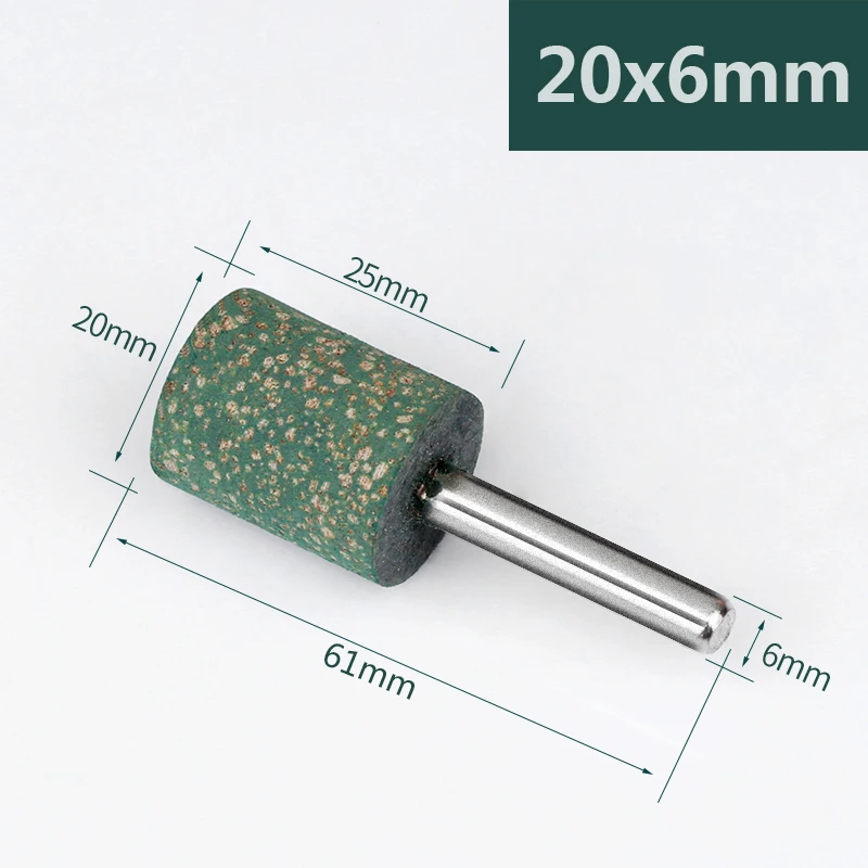 20 Embouts De Polissage En Caoutchoux Abrasif - Tête Cylindrique 6 Mm, Queue 3 Mm - Pour Métal, Verre, Pierre, Bois - Compatible Outil Rotatif - 2