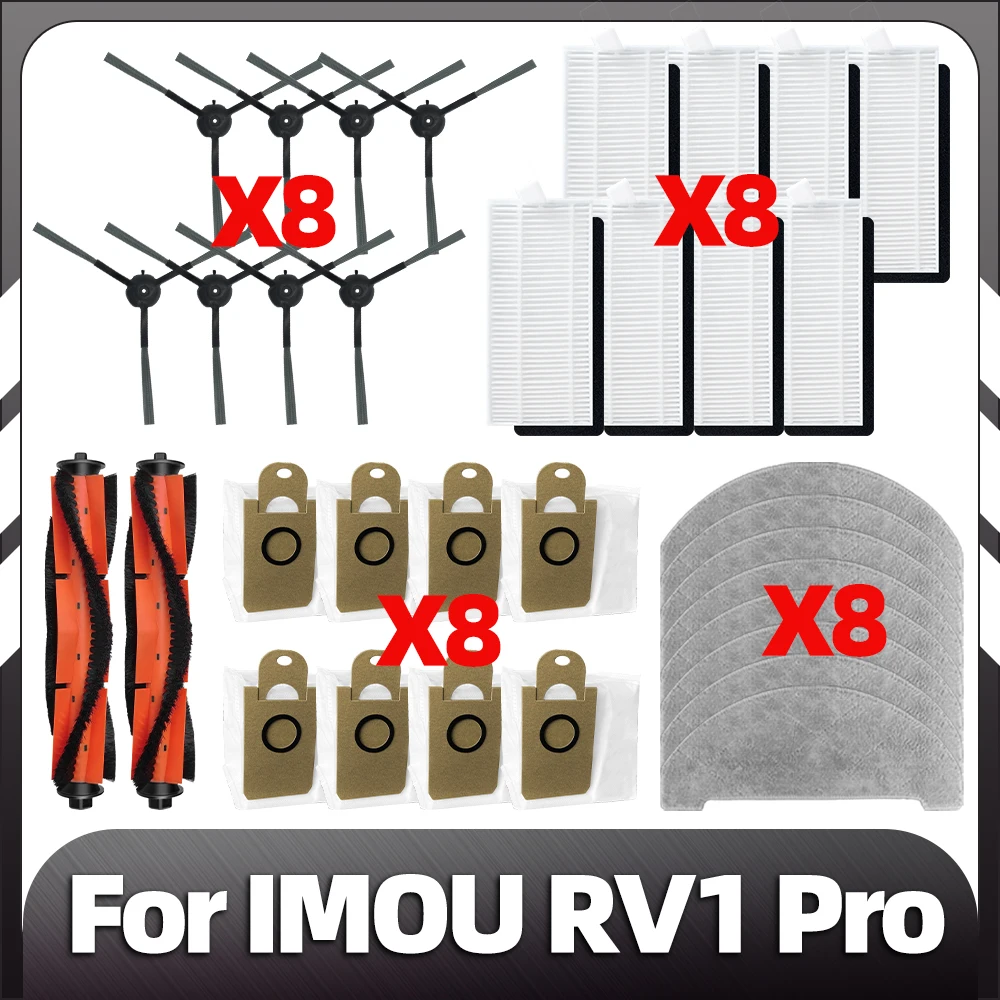 

Compatible IMOU RV1 Pro Robot Vacuum Replacement Main Sided Brush HEPA Filter Mop Pad Dust Bags Spare Part Accessories