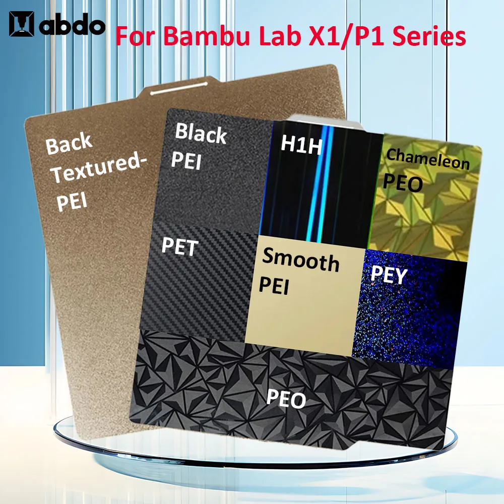 257x257mm For Bambu Lab Build Plate Spring Steel Sheet PET PEO H1H PEY PEI for Bambulab X1 X1C P1S for Bambu Lab P1P Build Plate