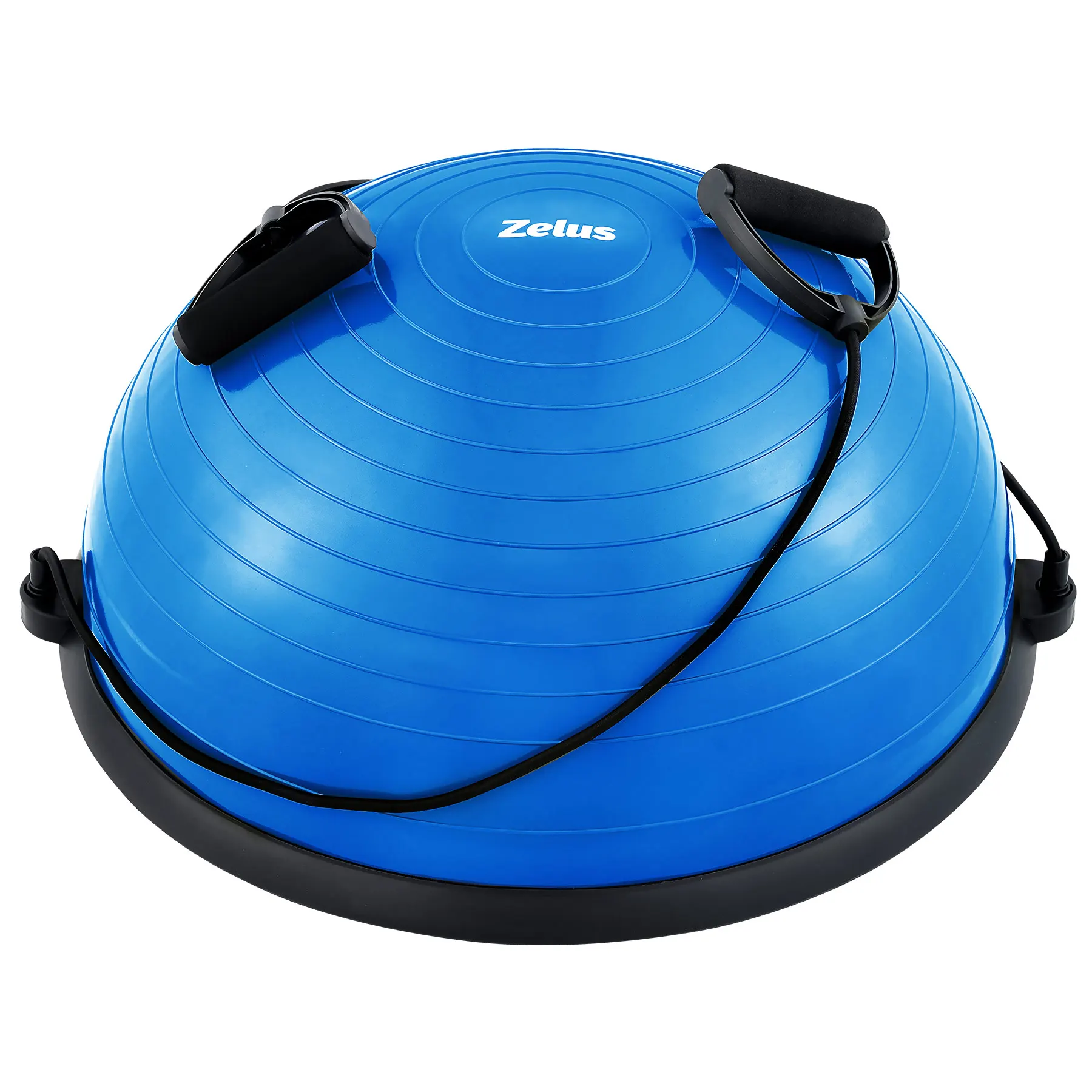 ZELUS Half Ball Balance Trainer with with Resistance Bands and Foot Pump, 23" Inflatable Balance Ball Half Yoga Ball Wobble Ball 1