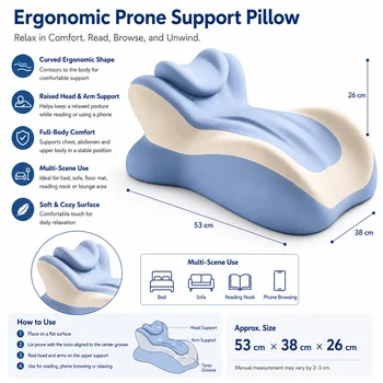 Multifunctional Memory Foam Prone Reading Pillow 1