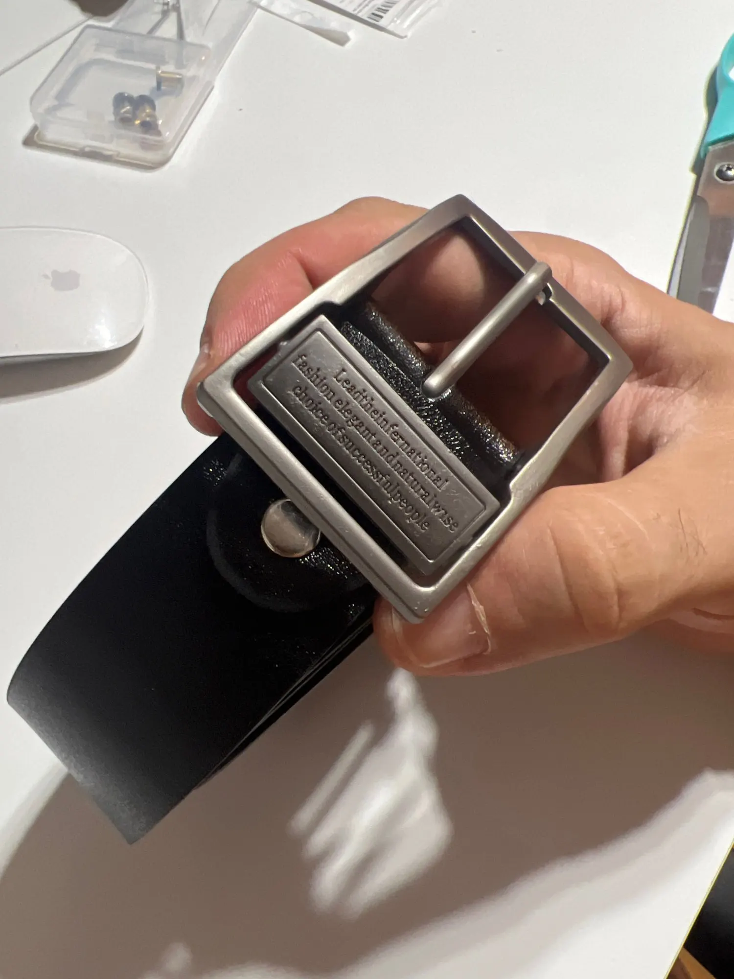 MIDNIGHT SOVEREIGN™ – Black Buckle Genuine Leather Belt photo review