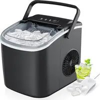 Petite machine à glaçons noire, 9 dés en 6 min, 12kg/24H, autonettoyante et portable pour cuisine/bureau/bar 1