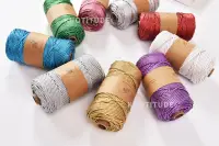 Shiny Metallic Braided Cord 3mm x 90yds Dazzled Macrame Braid Rope Gold Color Rope Jewelry making cord Decoration cord 1