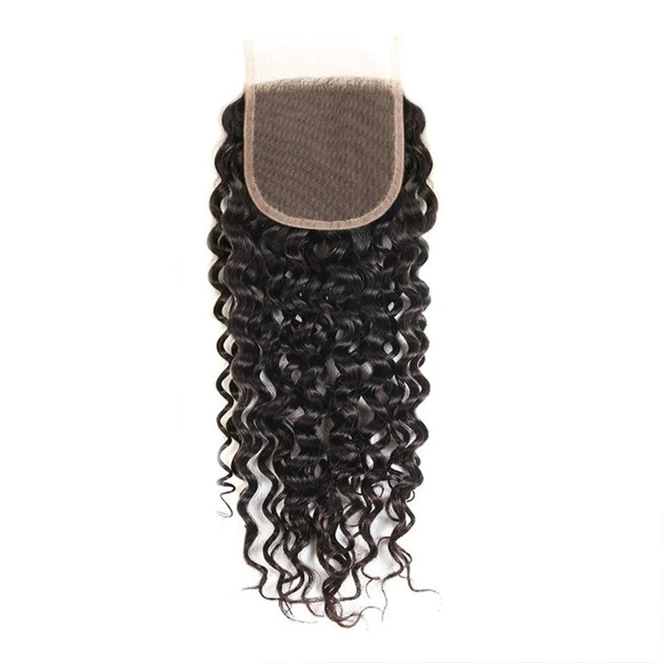 Human Hair Lace Closure 4x4 Swiss Top Lace Closure Kinky Curly Wave 100% Unprocessed Human Hair human hair lace closure