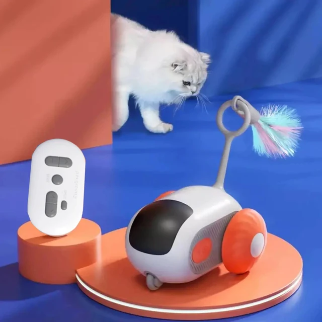Turbo Tail Cat Toy Three Modes Interactive Electronic Smart Cat Toy Remote Control Rechargeable Automatic 5