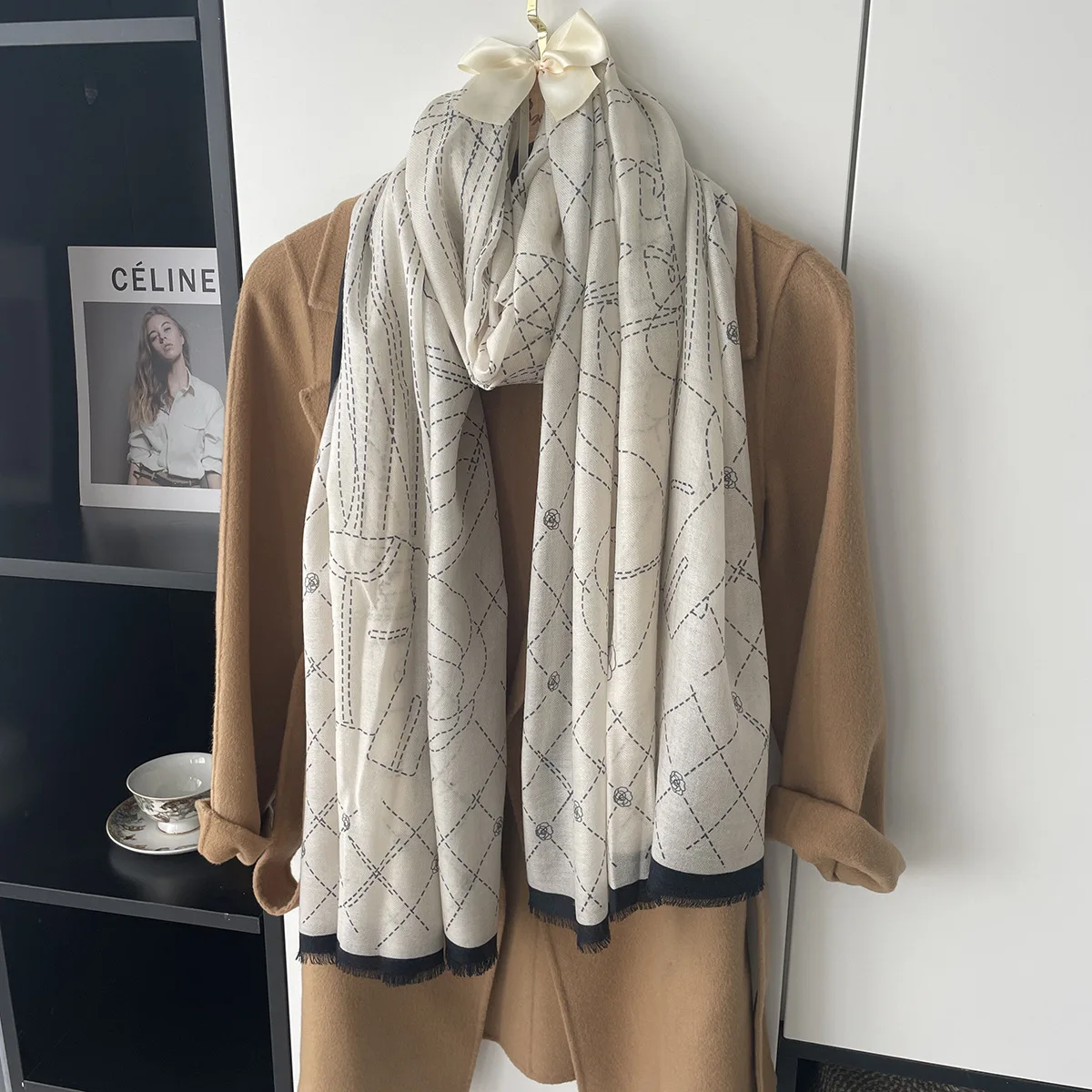 

Luxury New Winter Scarf Women Water Soluble Wool Long scarf Cashmere Scarves Wraps Wram Shawls Female Lady Stoles Hijab