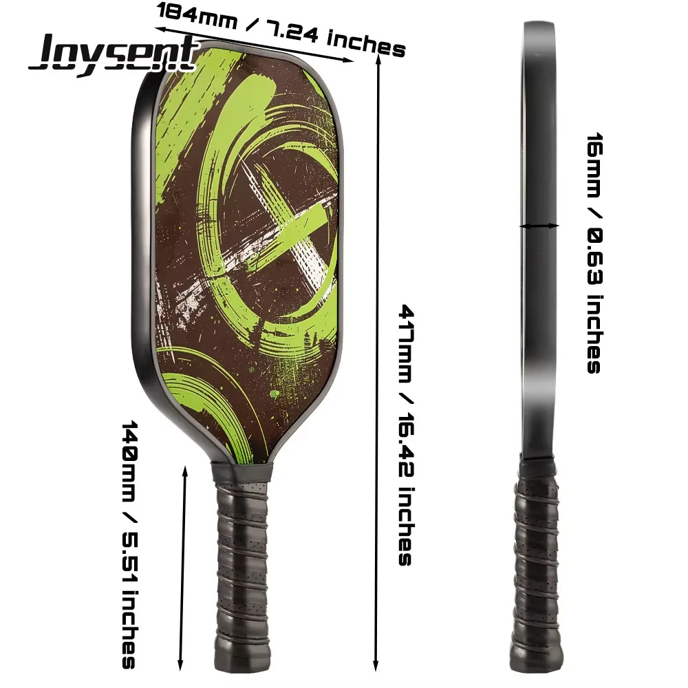Joysent Thermoformed T700 Carbon Fiber Joola gen3 Pickleball Paddle Smooth-faced Control With EVA Foam Edge PP Honeycomb Green