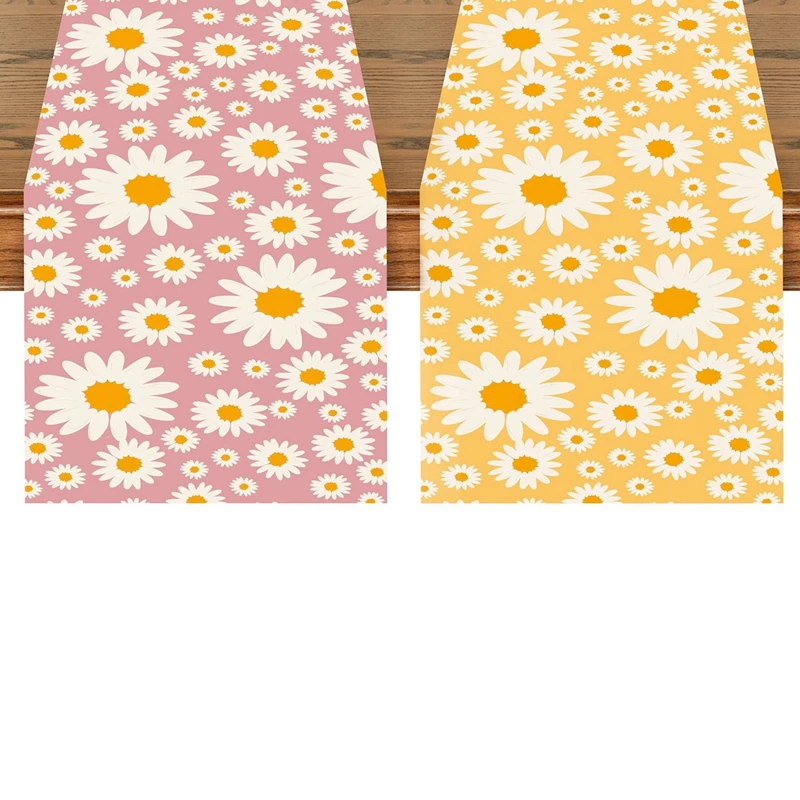Daisy Table Runner Happy One Birthday Party Decorations Kids Favors Gifts Kitchen Dining Table Covers Girls Baby Shower Supplies 6