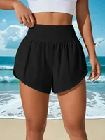 Women's Sport Stretchy Shorts High Waisted Pants Active Wear Summer Running Tennis Legging Inner Anti-Exposure Shorts High Elast
