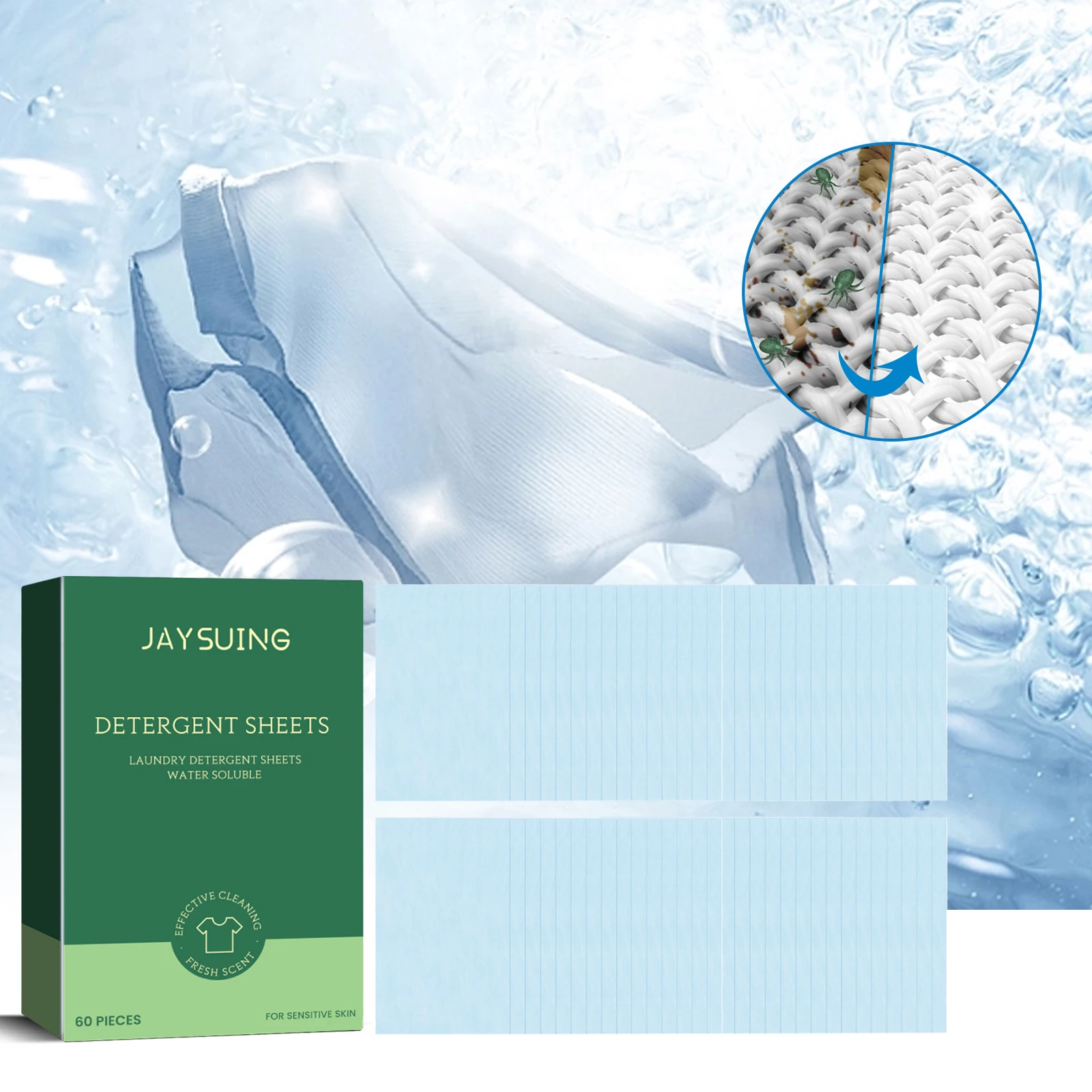 Multi Purpose Household Detergent Sheets for Laundry Cleaning