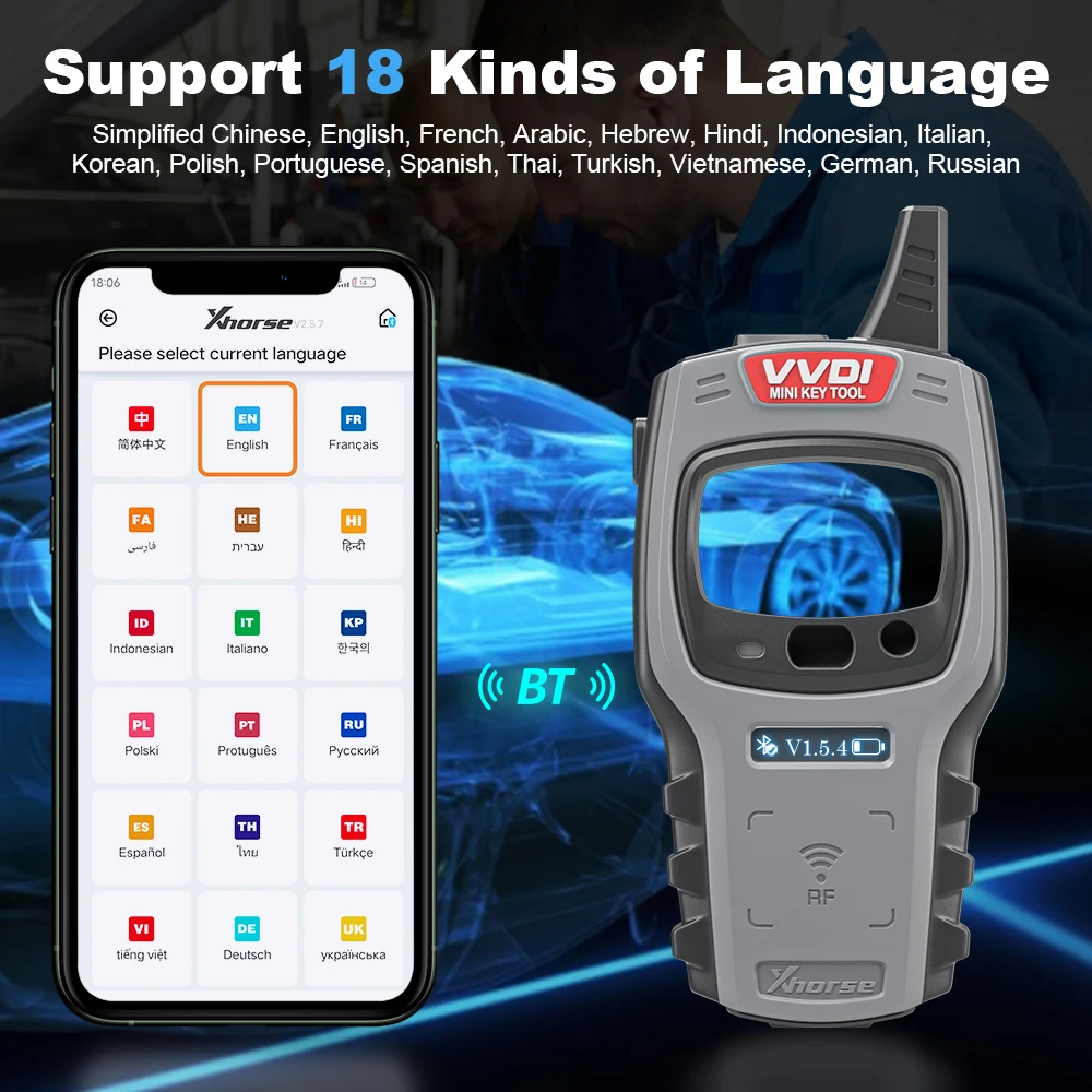 Xhorse VVDI Mini Version mondiale – programmateur de clé à distance - outil de copie de clé vvdi avec fonction Clone gratuite 96 bits 48, puce VVDI XT27, puce ID48