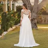 EVON BRIDAL Civil 3/4 Sleeves Plus Size Wedding Dress For Bride V-Neck Chiffon Bride Gown Robe De Mariée A-Line Customized 3