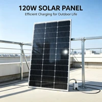 Panneau solaire monocristallin rigide de 120W, module solaire 18V pour charger une batterie 12V, pour camping-car, caravane, bateau, jardin, maison, système hors réseau sur le toit. 1