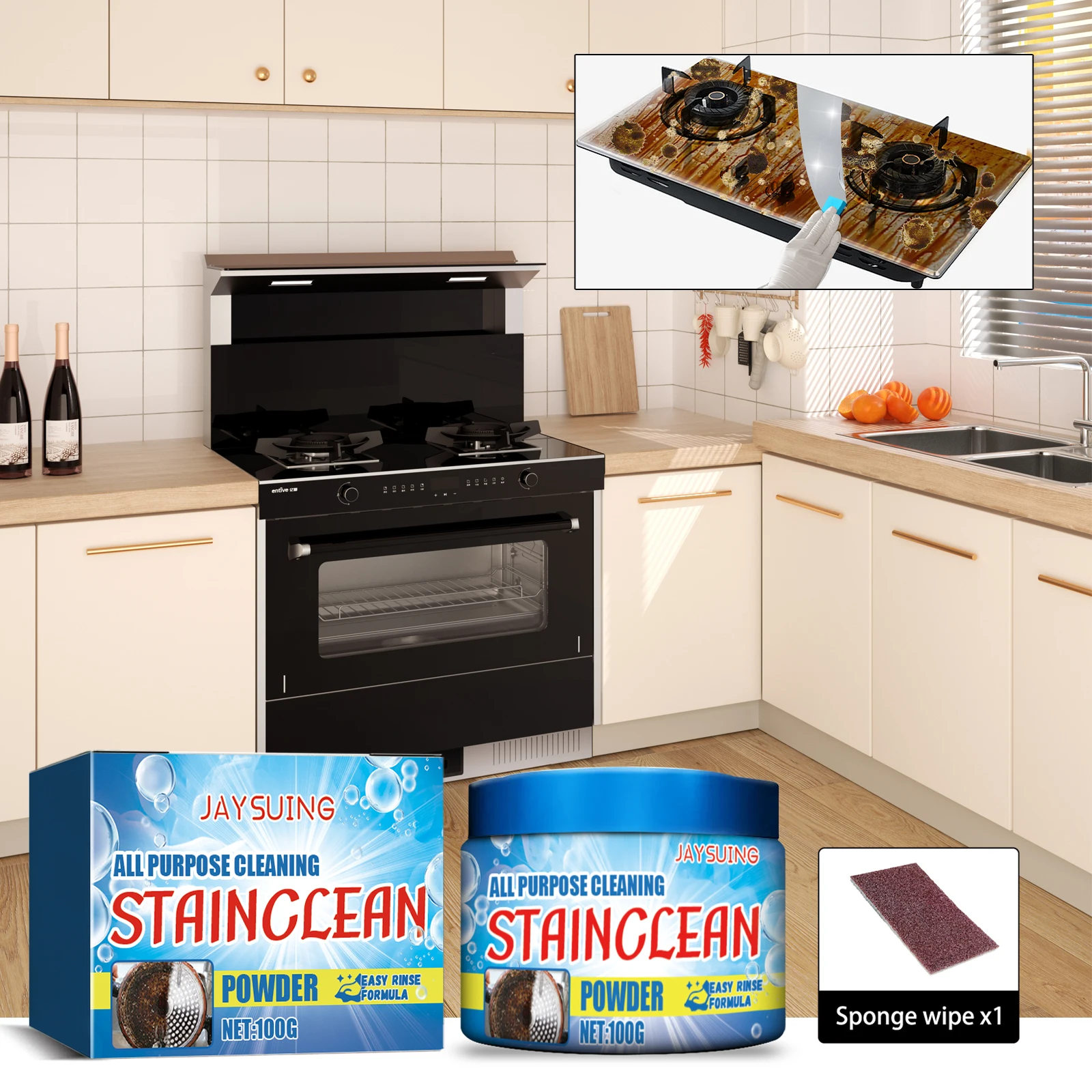 All Purpose Stain Removing Cleaning Powder for Kitchen