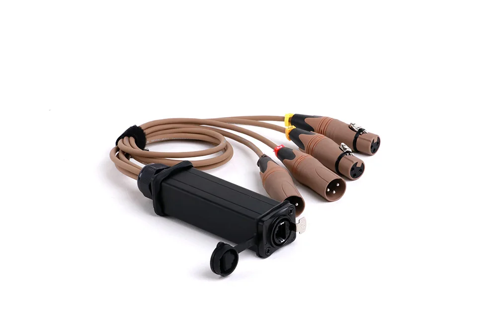 Wasserdicht rj45 cat5/6 mit abgeschirmt auf 4 Kanal 3pin 2 männlich 2 weiblich xlr extender multi netzwerk empfänger breakout audio kabel – Detail 7