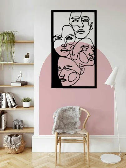 

Line Art, Metal Wall Art, Minimalist Wall Art, Metal Wall Decor, Abstract Human Face, Metal Art, Human Faces Minimalist Line Art