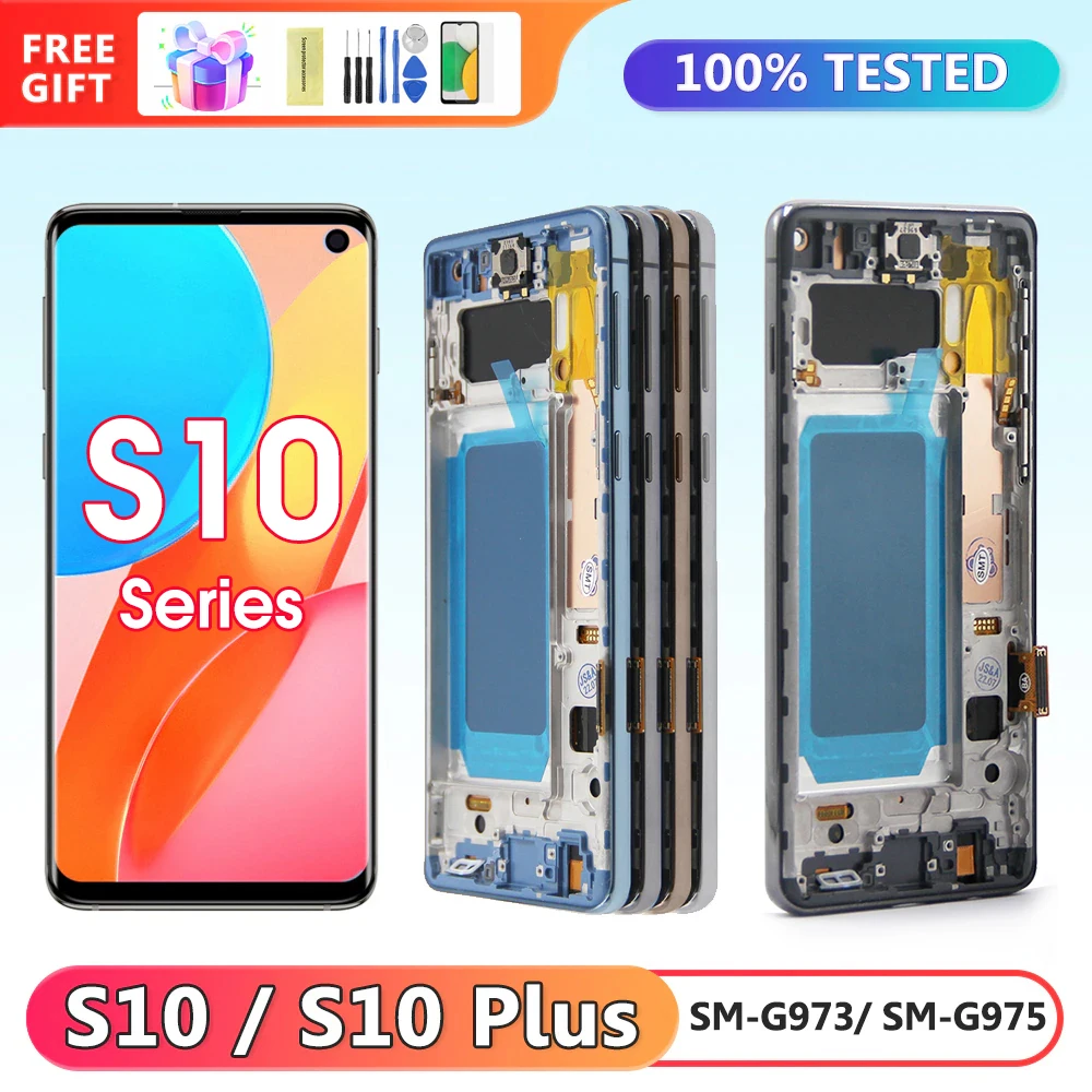 Gruppo Display Tft Per Samsung Galaxy S10 Plus G975 Display Lcd Touch Screen Digitizer Per Samsung Galaxy S10 G973 Sostituzione