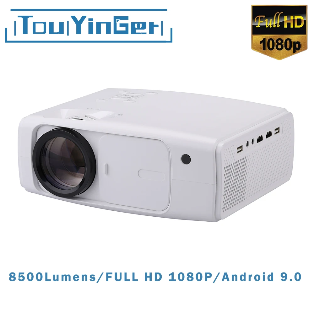 Touyinger t4 8500 lumens projetor led android 9.0 completo hd projetor ...