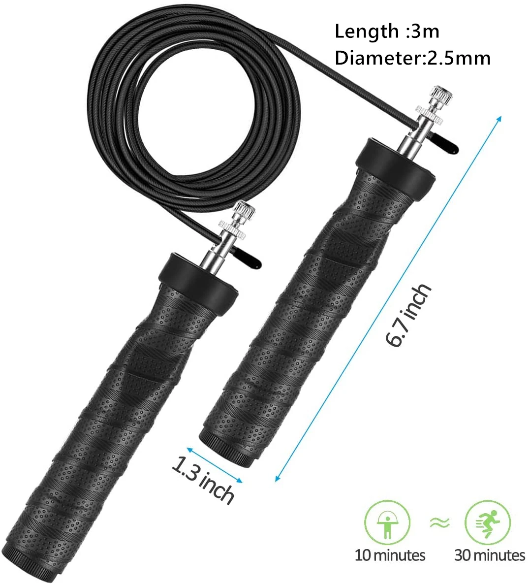 Adjustable Weighted Jump Rope Speed Skipping Rope for Fitness Workout Double Unders Crossfit jump rope