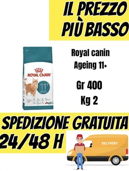 Royal Canin Ageing 11+, croccantini per gatti anziani sopra gli 11 anni, formato da gr 400 e kg 2