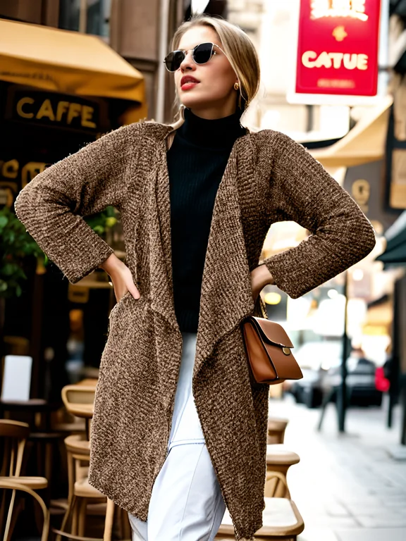 Cardigan Kimono Feminino Casaco Leve Tricot Sueter Frio 3