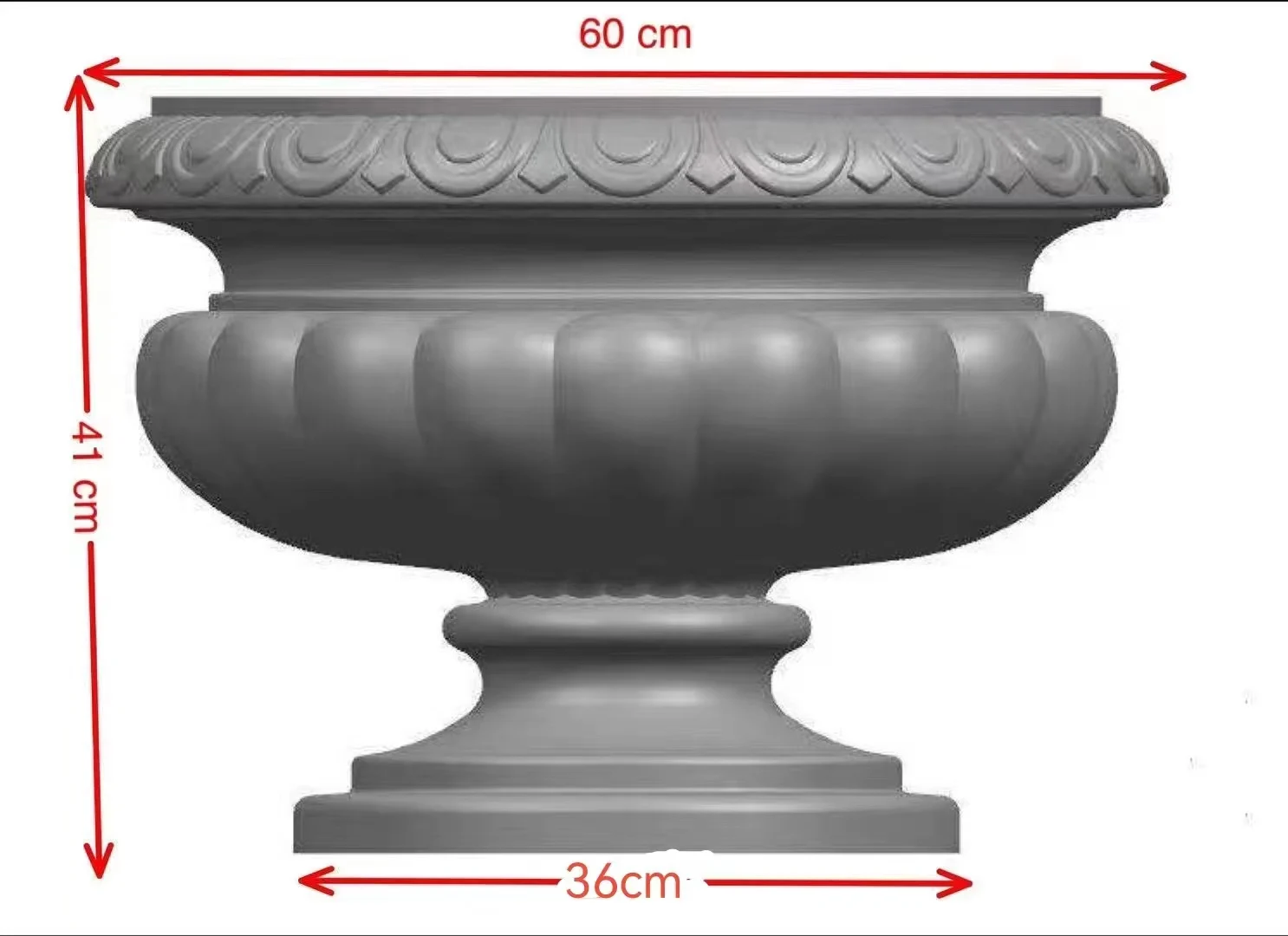 60cm Plastic Precast Concrete Flower Pot Planter Molds