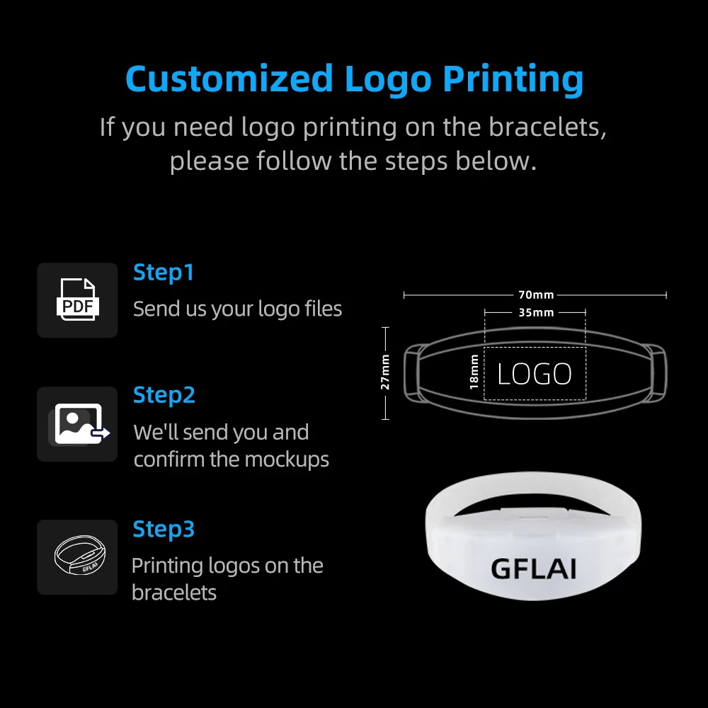 Description Picture 6 of itemLED Bracelets Glow Party Lights Supplies Remote Controlled Pulsera Light Up Wristband Pulseira Event DMX Bracelet leds