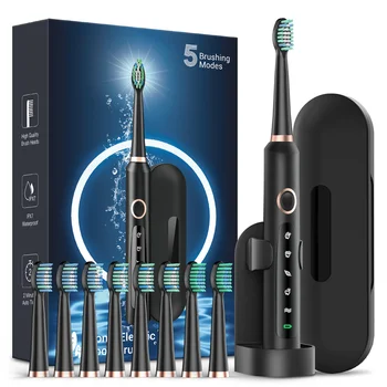 Sonic Electric Toothbrush for Adults - Rechargeable Electronic Toothbrushes with 5 Modes and 8 Brush Heads, Electronic 1