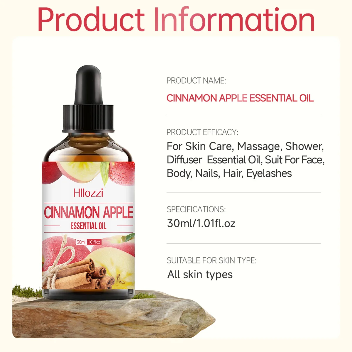 1PCS essential oil with dropper cinnamon apple body massage skin care essential oil aromatherapy