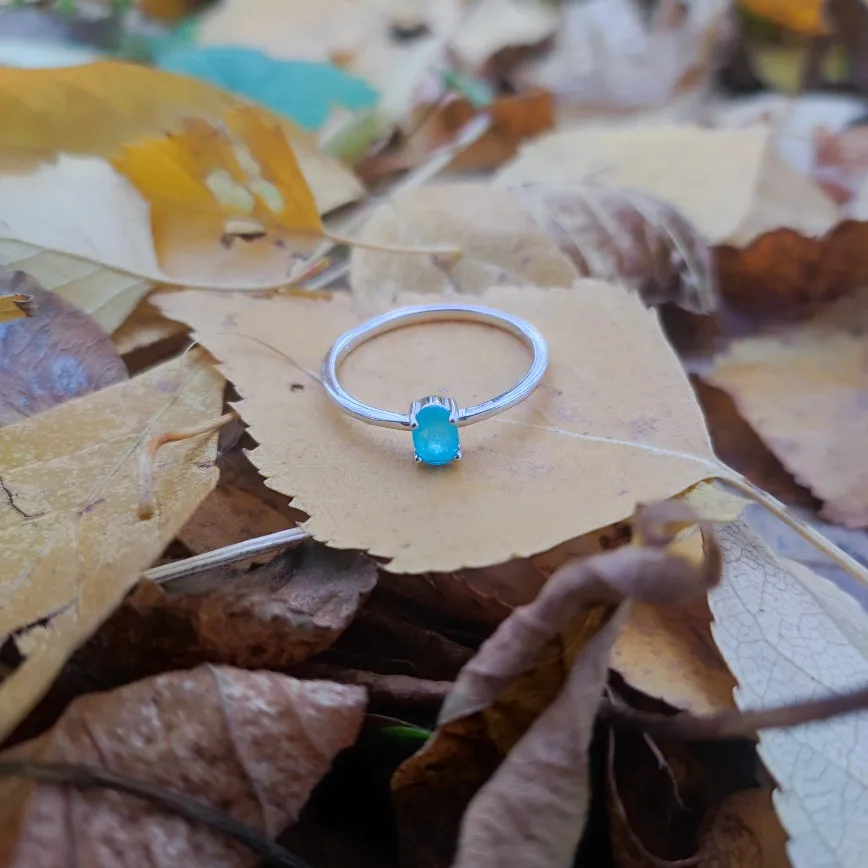 Silver tourmaline ring