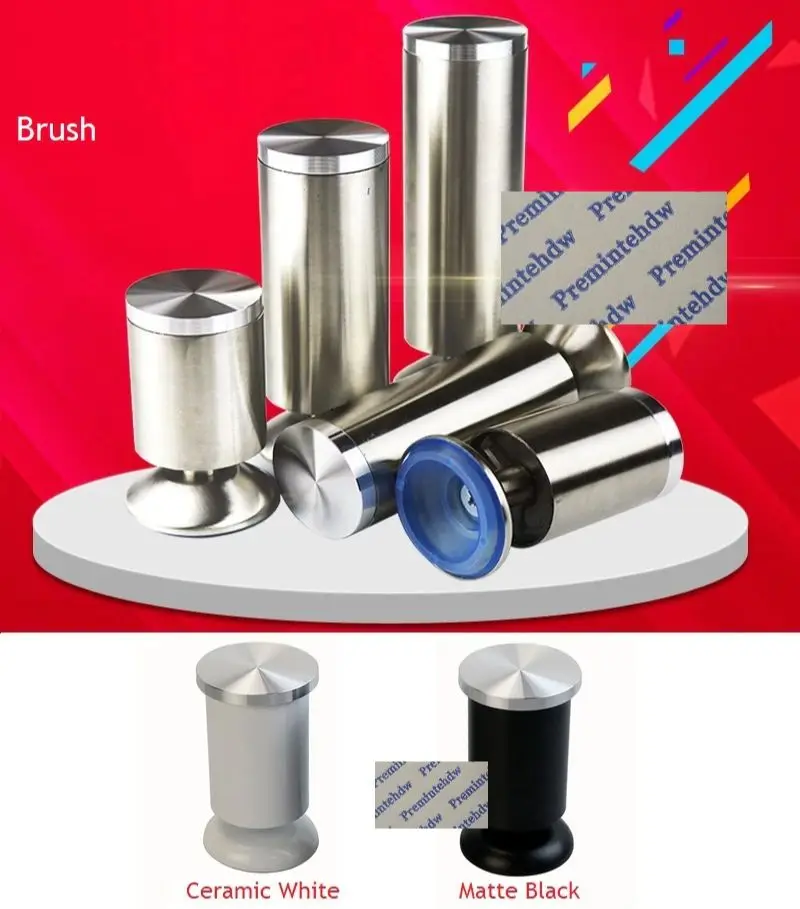 2Pcs Round Dia.50mm Stainless Steel Leveling Feet Leg For Coffee Tea Glass Top Aluminum Glass Adapter Circle