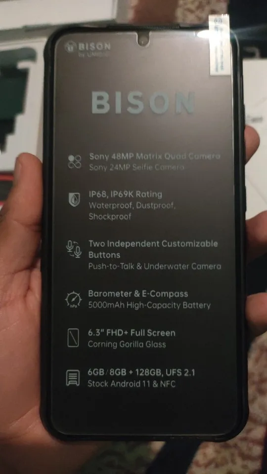 [24H SHIP]UMIDIGI BISON 6GB/8GB+128GB NFC IP68/IP69K Waterproof Rugged Phone Android 10/11 48MP Quad Camera 6.3" FHD+ Display