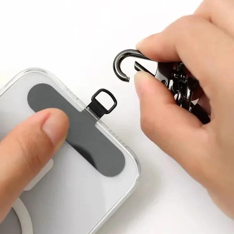 Universal Mobile Phone Lanyard Patch Anti-lost Pad Cell Phone Strap Hang Cord Tabs Connector with Metal Ring for IPhone Samsung