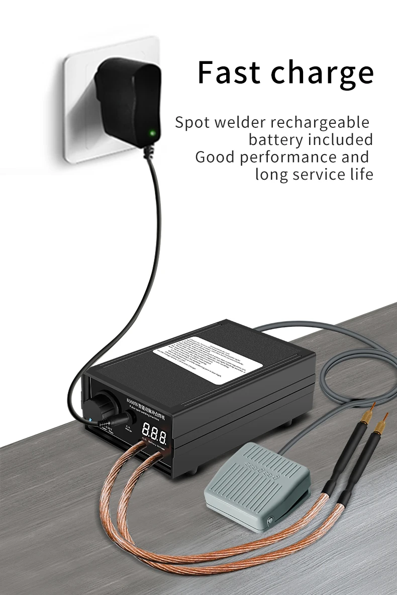 8000W Punktschweißgerät Hochleistungs-Handpunktschweißmaschine Tragbar 1200A Einstellbare Schweißgeräte für 18650 Batterien – Detail 9
