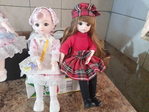 30cm Bjd Doll 12 Moveable Joints 1/6 Girl's Dress 3D Brown Eyes Toy with Clothes Shoes Kids Toys for Girl Children Gift photo review