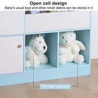 Children's Bookshelf Multifunction Bookcase with 4-Tiers Book Slots 2 Drawers Kids Bookcase Display Stand Toy Storage Organizer 2