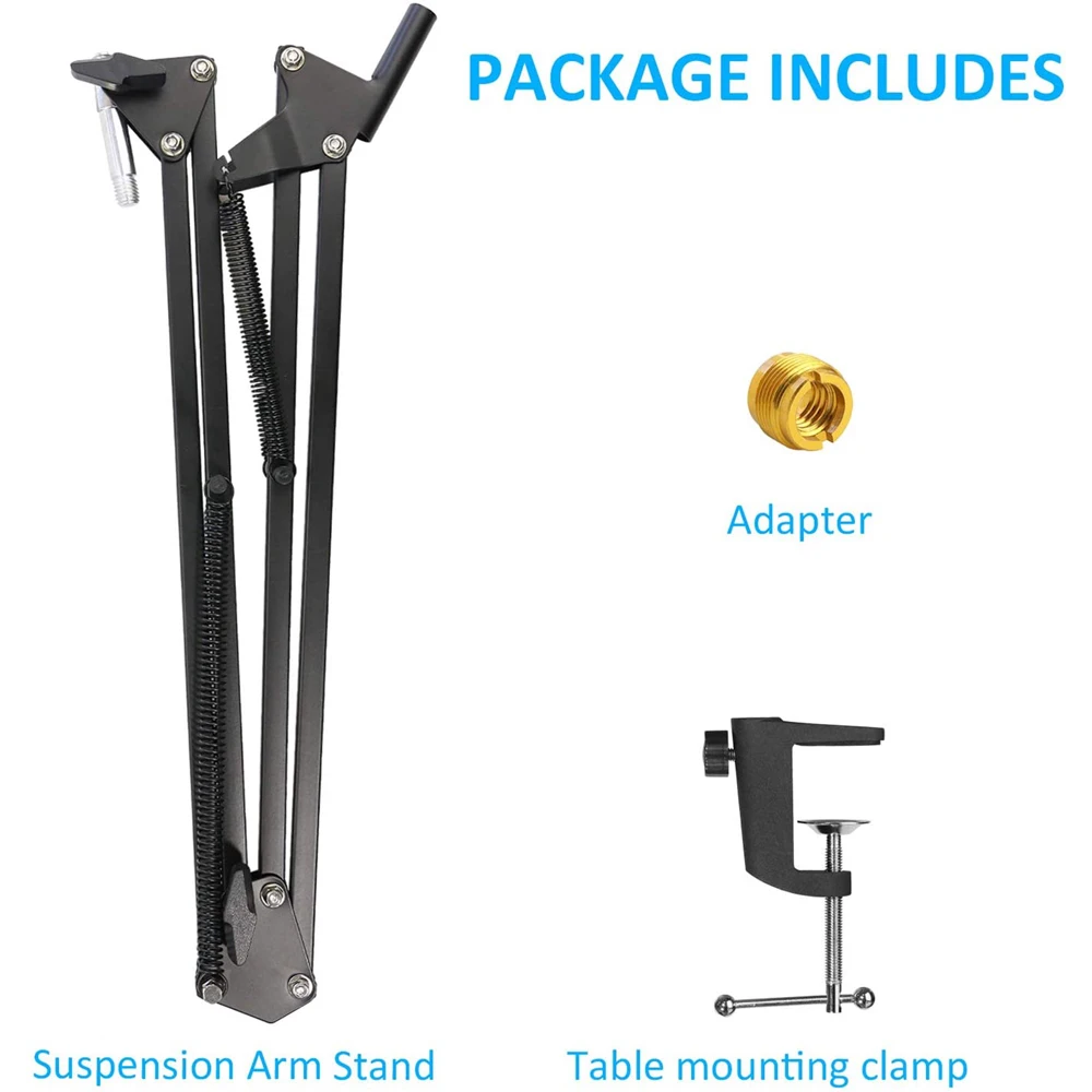 Mic Boom Arm With Pop Filter Mic Stand With Furry Windscreen Muff For Razer Seiren X Streaming Microphone Holder microphone stand microphone pop filter