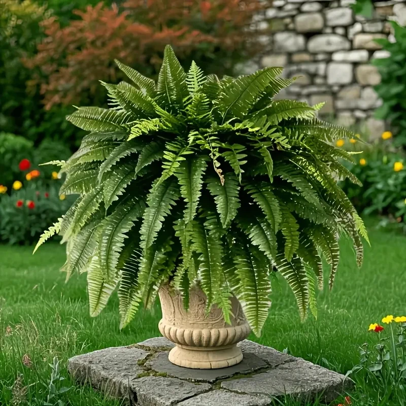 Elegant Boston fern decor; 2 pcs of high-end artificial plants, 38 lifelike leaves suitable for indoor and outdoor hanging decor 4