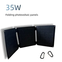 Chargeur solaire JINGYANG PV 35W avec ports USB-A et USB-C, chargeur solaire portable pliable à 24% d'efficacité, compatible avec les téléphones portables, les batteries externes, chargeur solaire pour sac à dos. 1