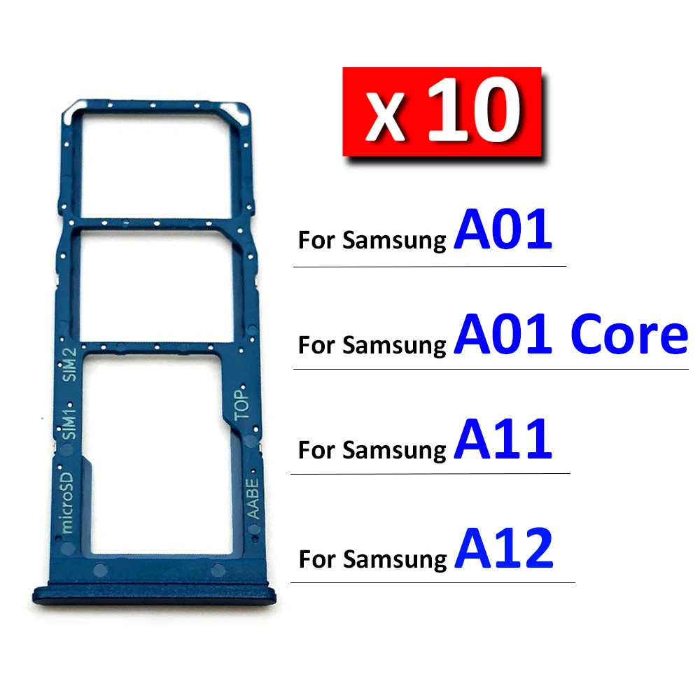 

10Pcs/lot, Original New For Samsung A01 Core A11 A12 Dual SIM Card Slot SD Card Tray Holder Adapter