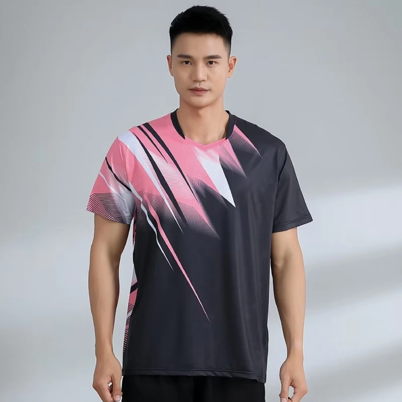 Badminton and Tennis Series 3D Printed Men's Outdoor Extreme Sports Short Sleeved Round Neck Jersey Ping Pong Golf T-shirt