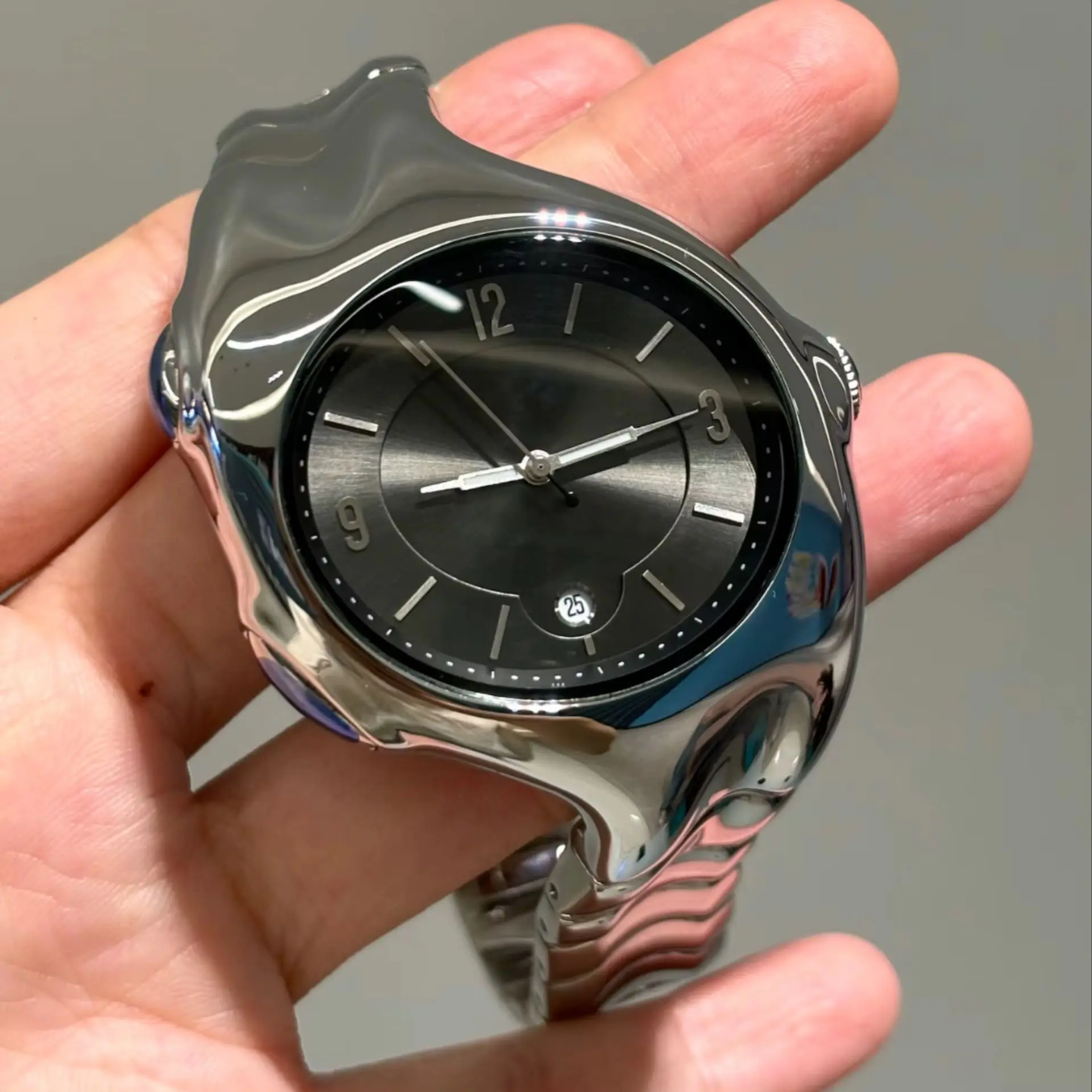 Benlydesign-男性用のユニークな金属製時計,レトロで未来的なパンク