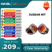 JUZEAR Dragonfly 81T 1DD+8BA HiFi In Ear Monitor Earphones Hybrid Drivers IEMs with 3.5+4.4mm Interchangeable Plugs | HiFiGo 1