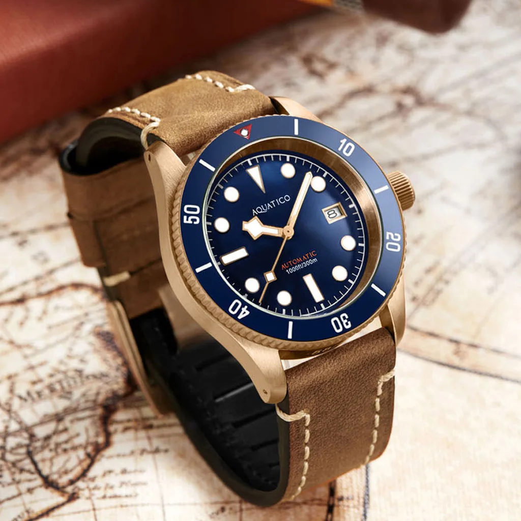Aquatico Bronze Sea Star Blue Dial Ceramic Bezel (NH35) AliExpress