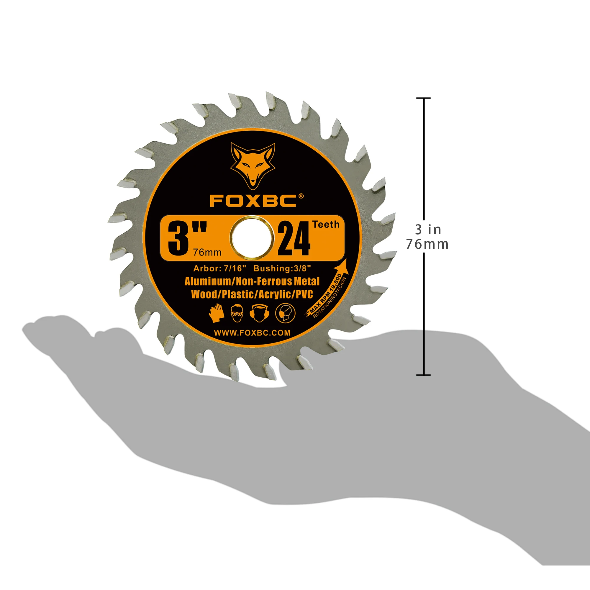 3-Piece 75mm Circular Saw Blades - 24T TCT Wood Cutting Discs For Angle Grinder