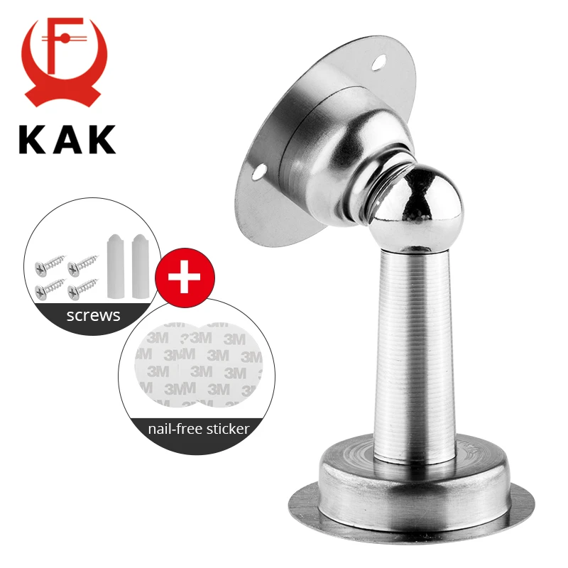 Stainless Steel Magnetic Doorstop Non-Punch Wind-Proof Door Stopper Wall Mounted Floor Mounted Door Holder Hardware magnetic door stopper