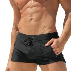 Men's Quick-Dry Breathable Beach Swim Trunks - XXXL (Black pocket)