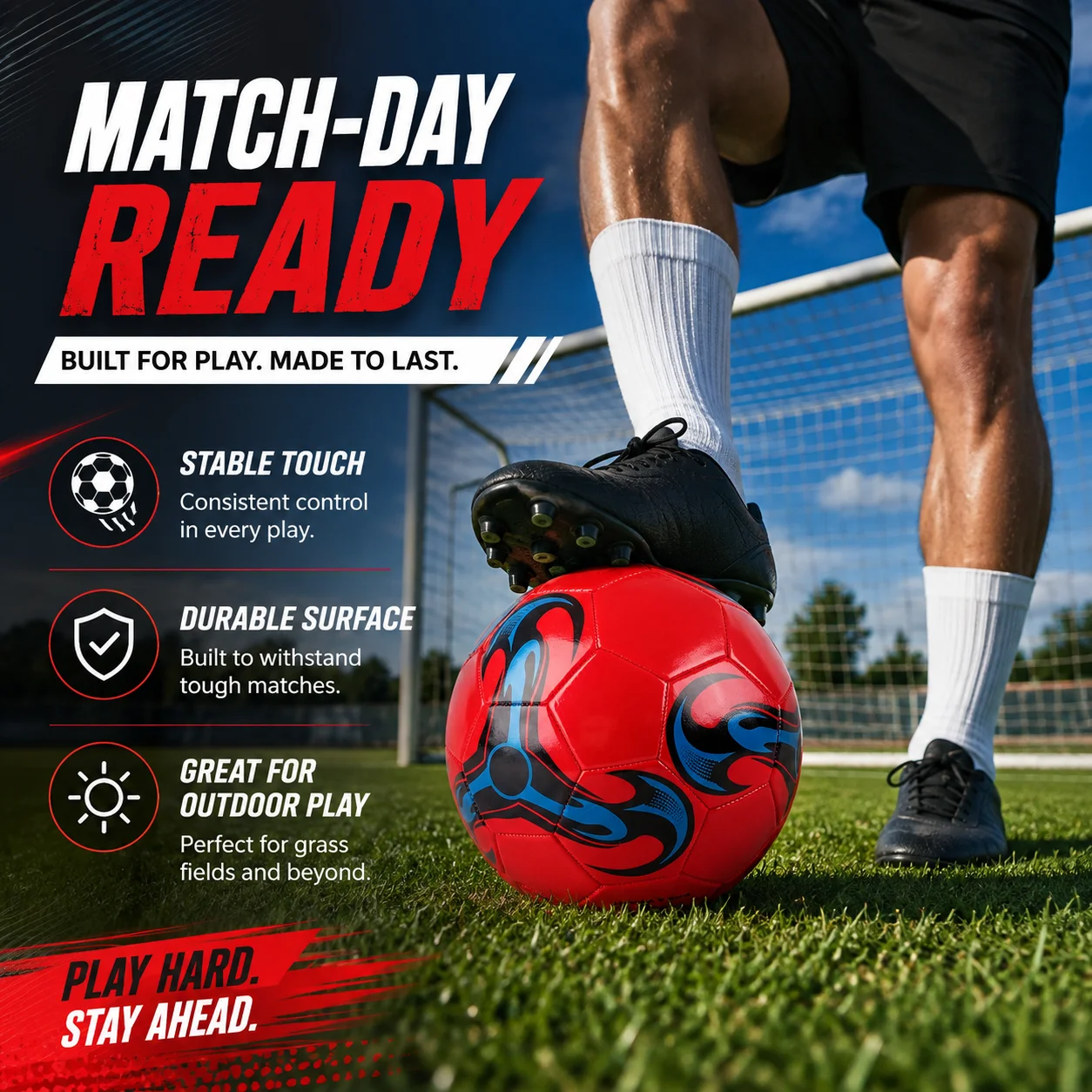 Multicolor Durable Soccer Ball for Training and Outdoor Play